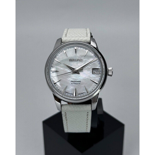 Custom Seiko Mod • White Pearl MOP Presage • 33mm